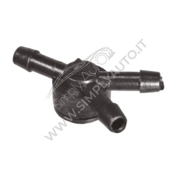 Raccordo a "T" tubo tergi con valvola unidirezionale Ø 4.8 mm Fiat, Lancia, Alfa Romeo, Abarth