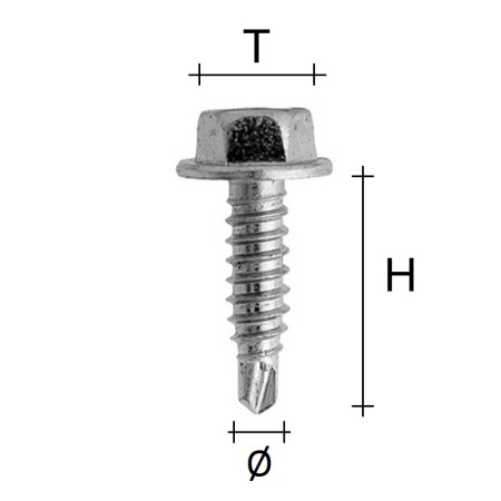 Vite autoforante testa flangiata esagonale da 7 mm