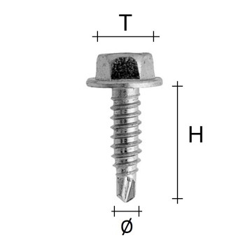 Vite autoforante testa flangiata esagonale da 7 mm