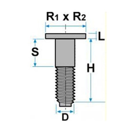 Vite metrica speciale, testa quadra, misure 8x16 mm