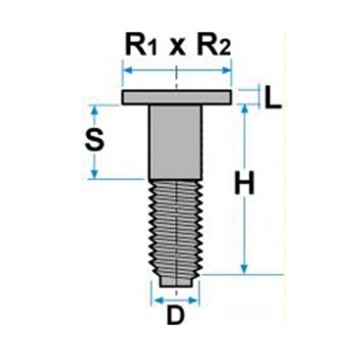 Vite metrica speciale, testa quadra, misure 8x16 mm