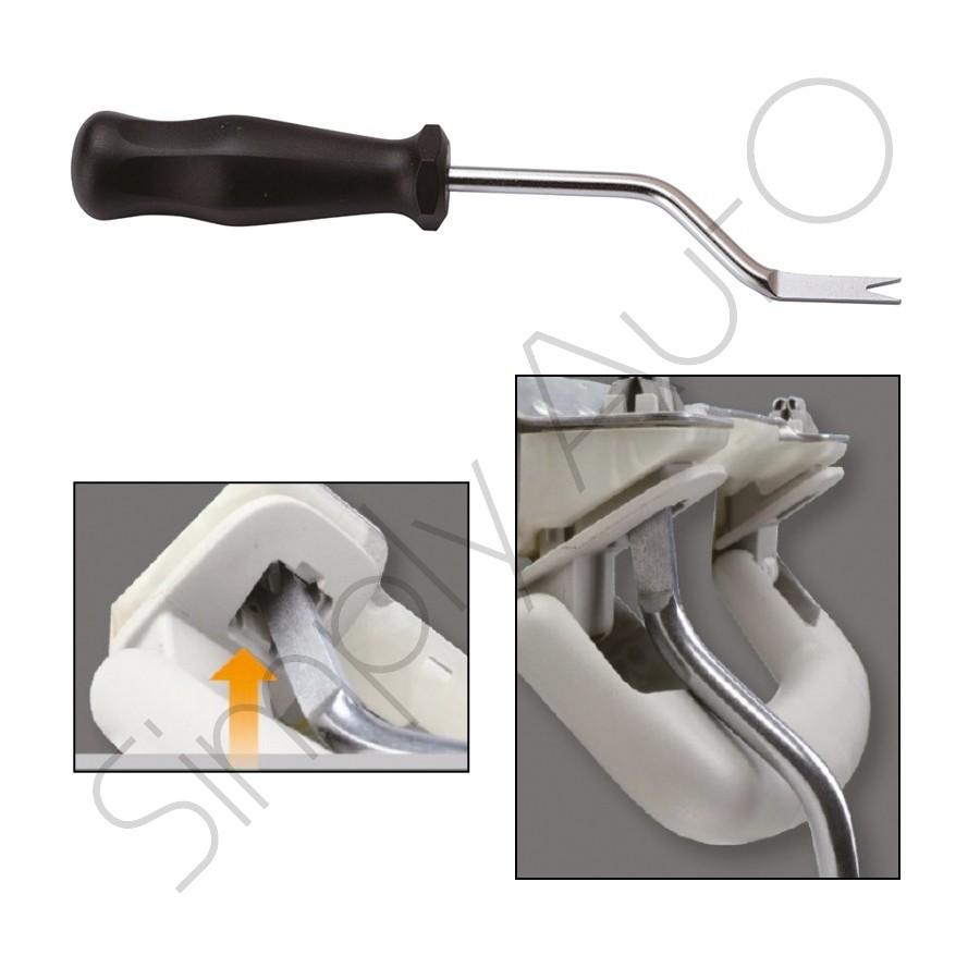 Utensile per rimozione maniglia poggia mano
