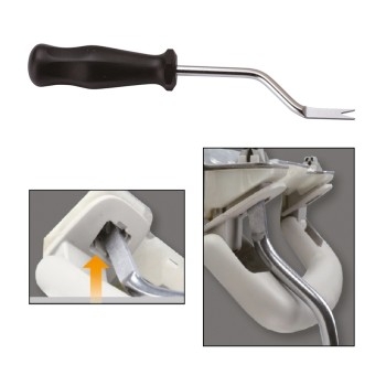 Utensile per rimozione maniglia poggia mano
