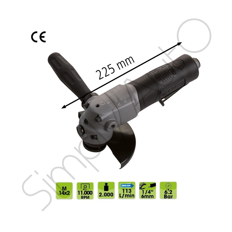 Levigatrice angolare pneumatica - Ø disco 115 mm