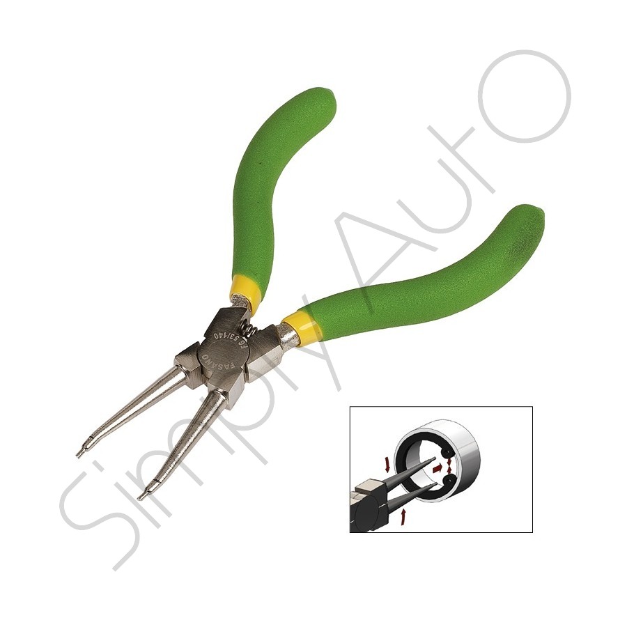 Pinza per anelli interni elastici becchi dritti