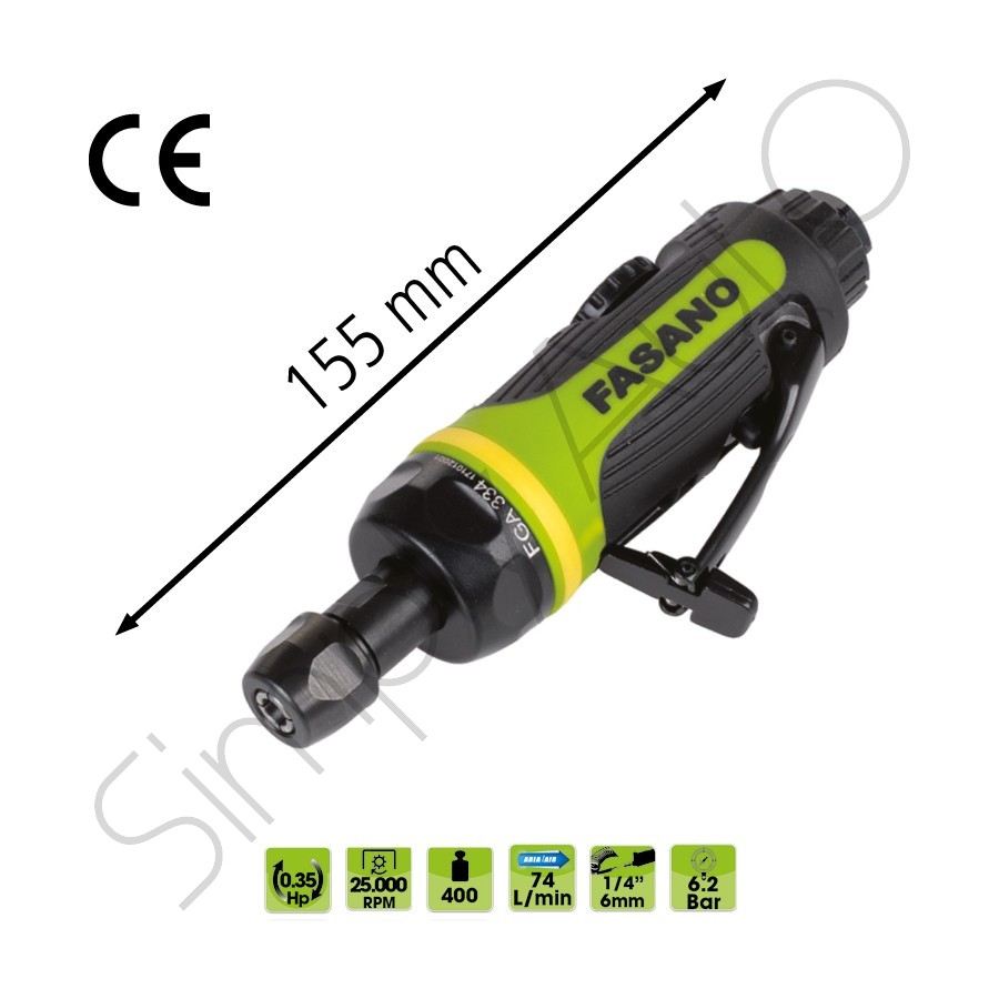 Smerigliatrice pneumatica diritta a pinza

