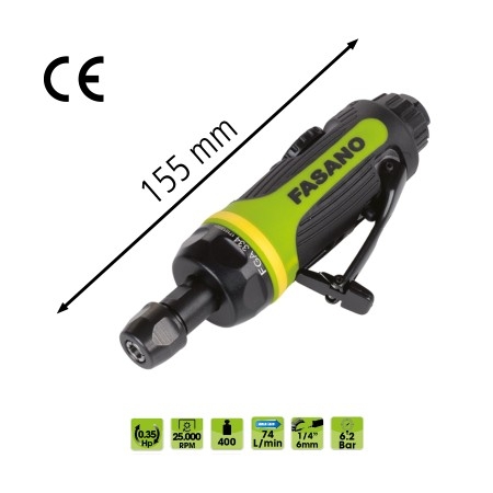 Smerigliatrice pneumatica diritta a pinza
