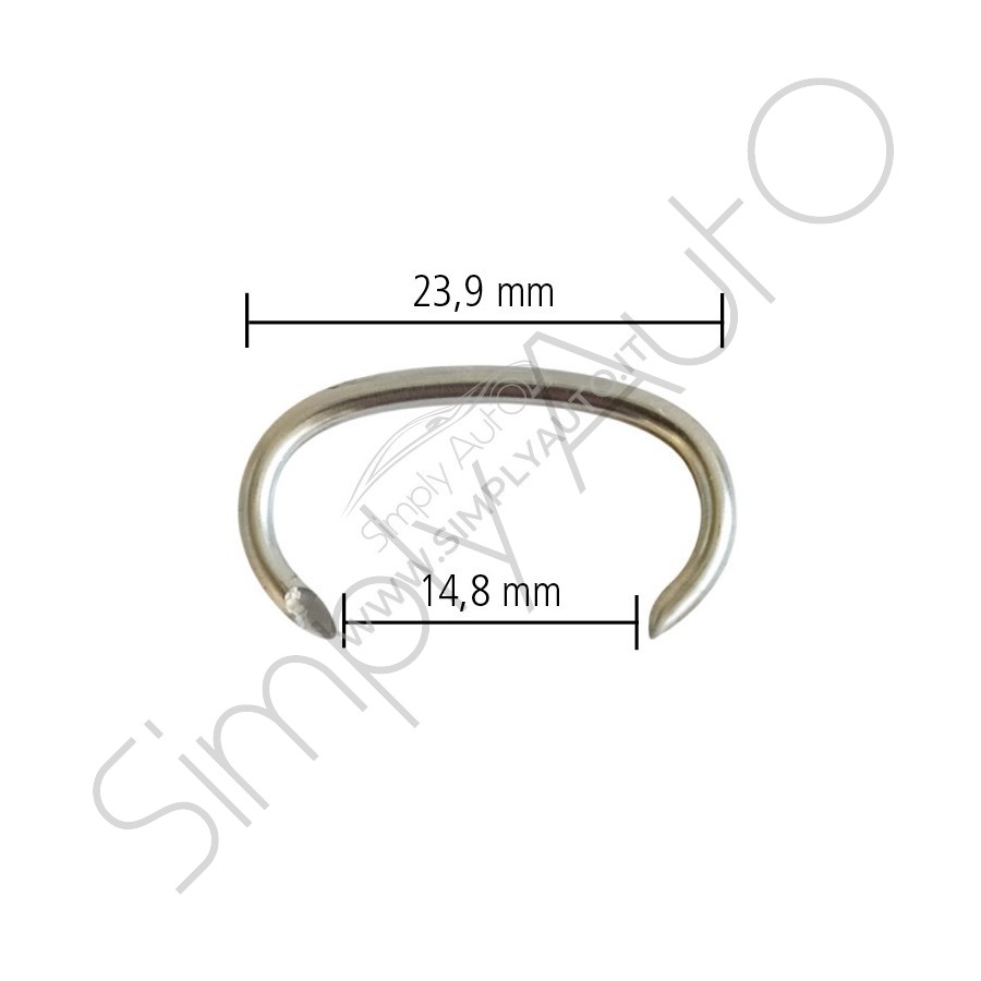 Graffetta in metallo rivestimento sedile L: 23,9 mm