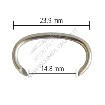 Graffetta in metallo rivestimento sedile L: 23,9 mm