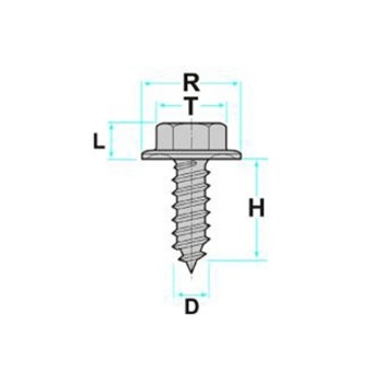 Vit 5.3x16 mmi autofilettanti esagonale da 8 mm con rondella imperdibile zincata