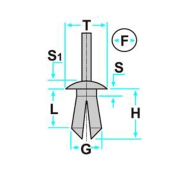 Bottone di fissaggio foro Ø 6.5 mm per varie applicazioni Audi, Volkswagen, Seat, Skoda Bmw e Mini vari modelli