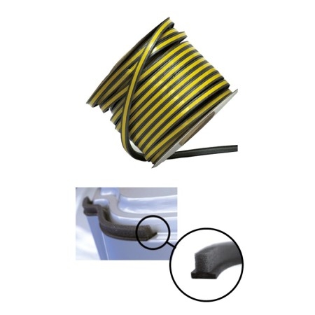 Cordolo spugnoso adesivo a T 8x10 mm - 25 mt