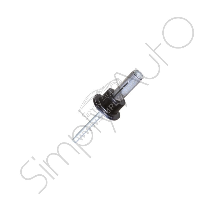 Rivetto specifico in alluminio completo di boccola in plastica per fissaggio motorino tergilunotto Peugeot e Citroen