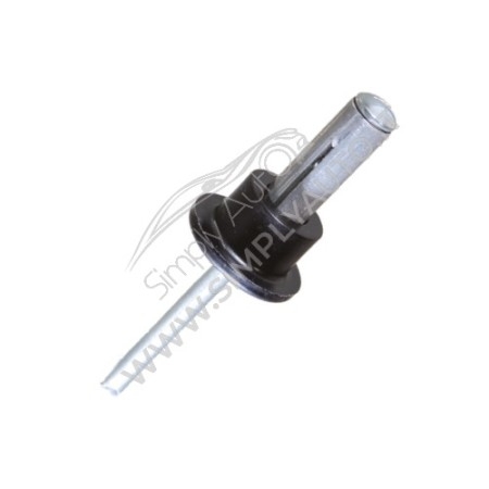 Rivetto specifico in alluminio completo di boccola in plastica per fissaggio motorino tergilunotto Peugeot e Citroen