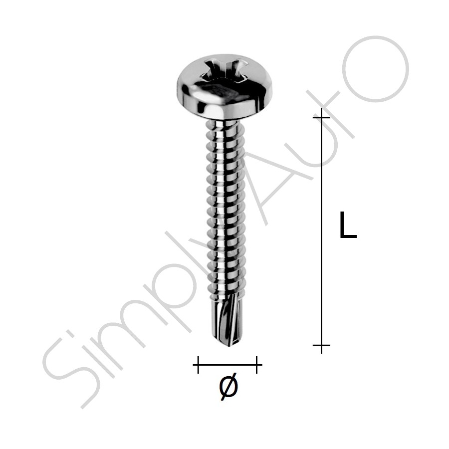 Vite autoforante testa cilindrica tonda impronta a croce zincata nera 4.2x19 mm