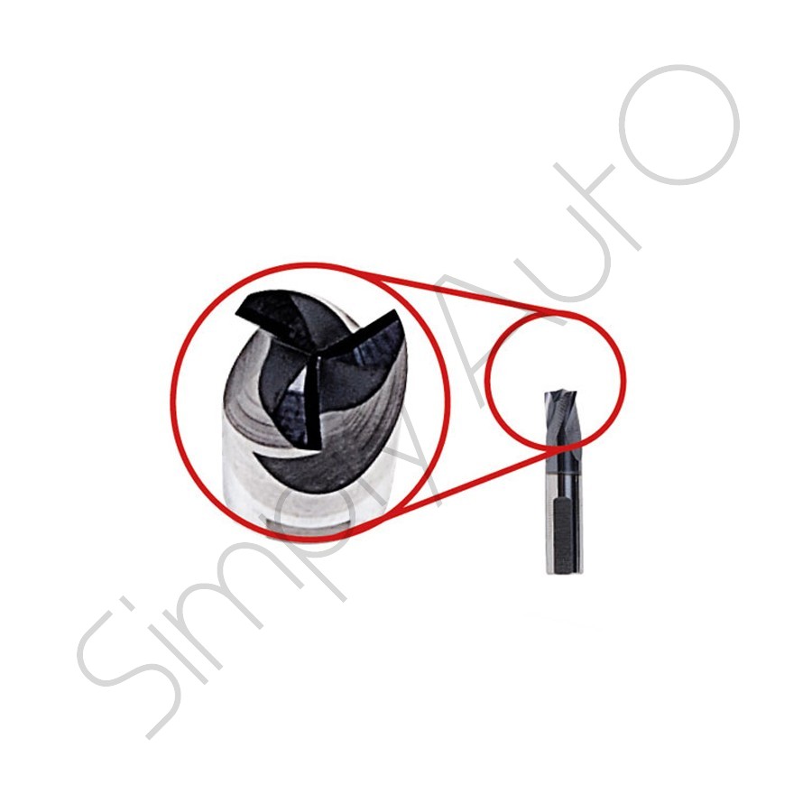 Fresa per spotle Ø 8x39 mm a tre taglienti