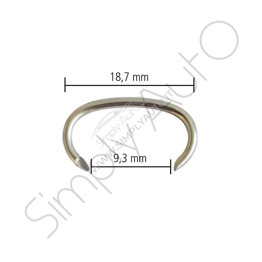 Graffetta in metallo rivestimento sedile L: 18,7 mm