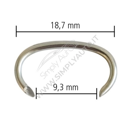 Graffetta in metallo rivestimento sedile L: 18,7 mm