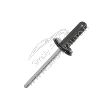 Rivetto specifico in alluminio completo di boccola in plastica Ø 4.8x14 mm per fissaggio paraurti Ford vari modelli