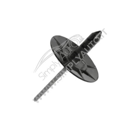 Rivetto in plastica nero testa larga Ø 15.5x30 mm per locari passaruota Ford vari modelli

