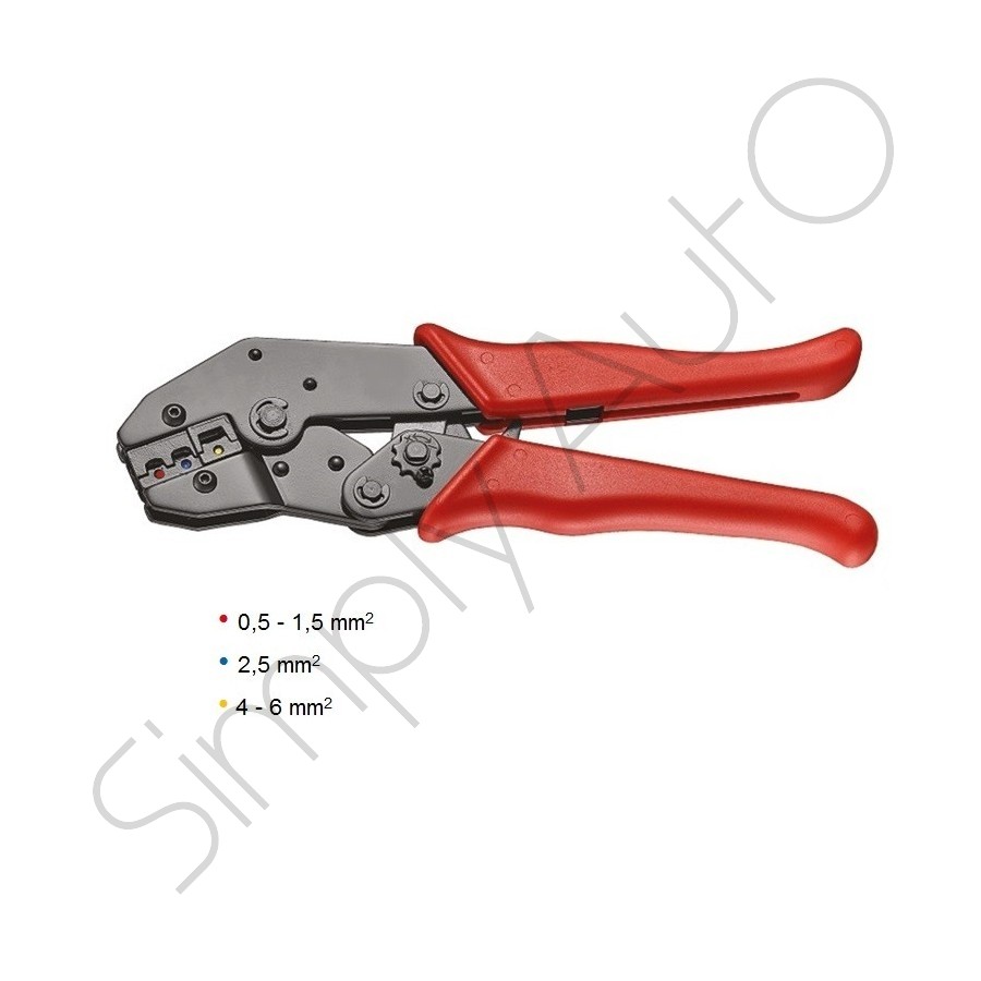 Pinze a cricchetto per terminali ISOLATI 0,5-6 mm²