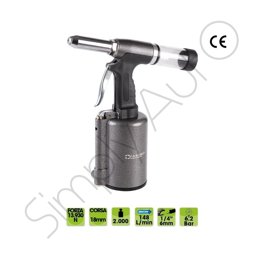 Rivettatrice pneumatica potenza 13.930N
