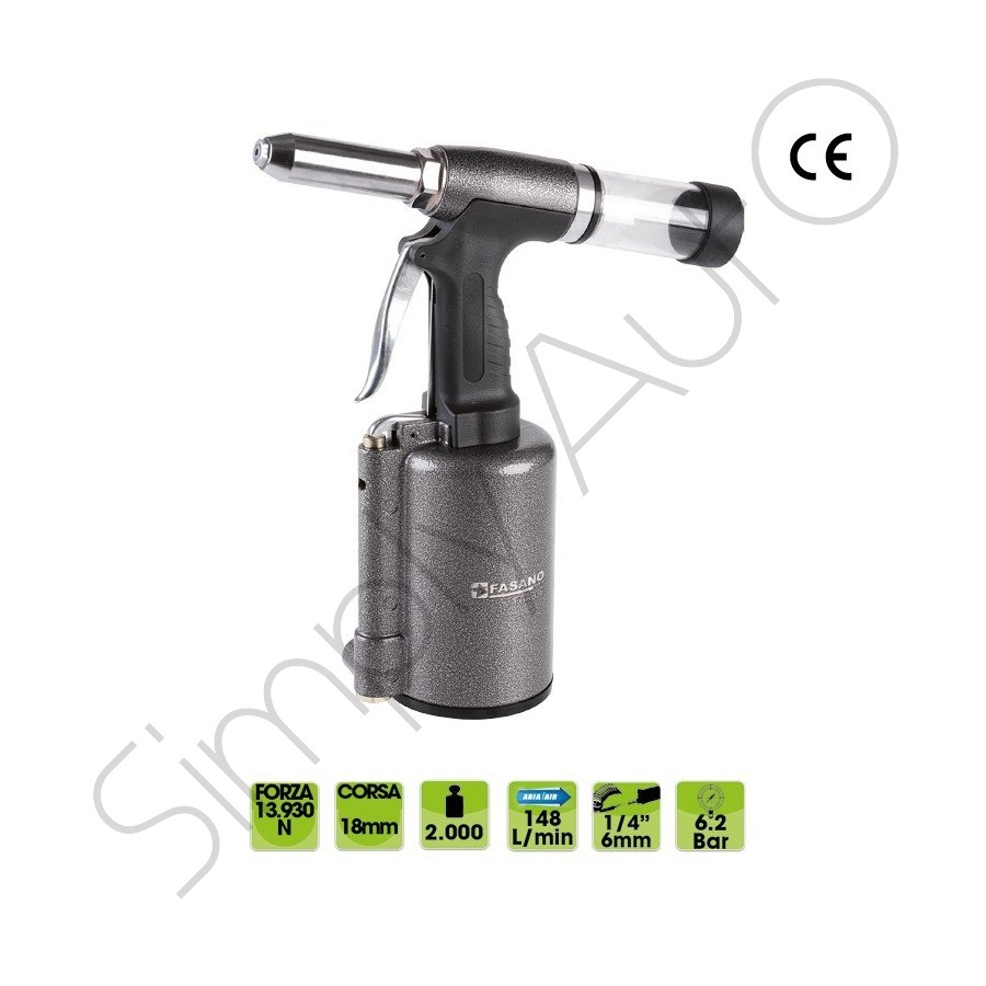 Rivettatrice pneumatica potenza 13.930N
