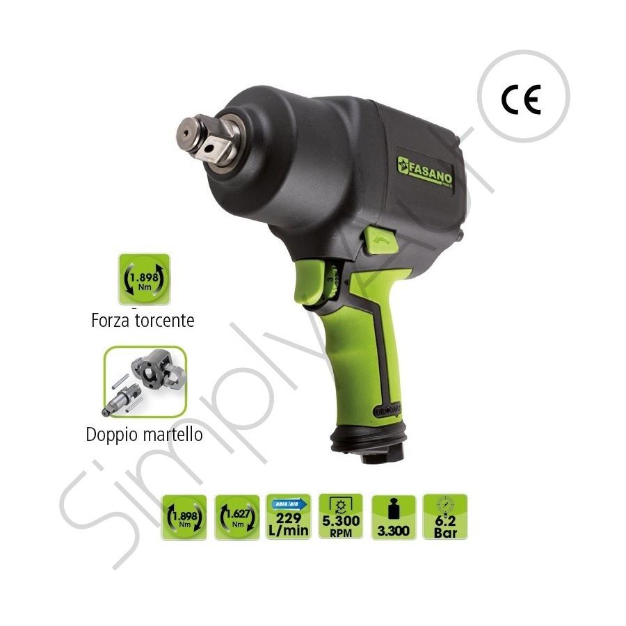 Avvitatore ad aria con attacco quadro da 3/4"
